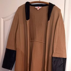 Samanth Brown knee-length hanky-bottom knit lightweight coat